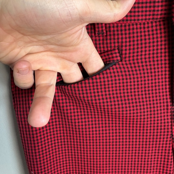 GAP Women's Signature‎ Skinny Ankle Pants Micro Check Red/Black Size 00 Pockets - Picture 4 of 13